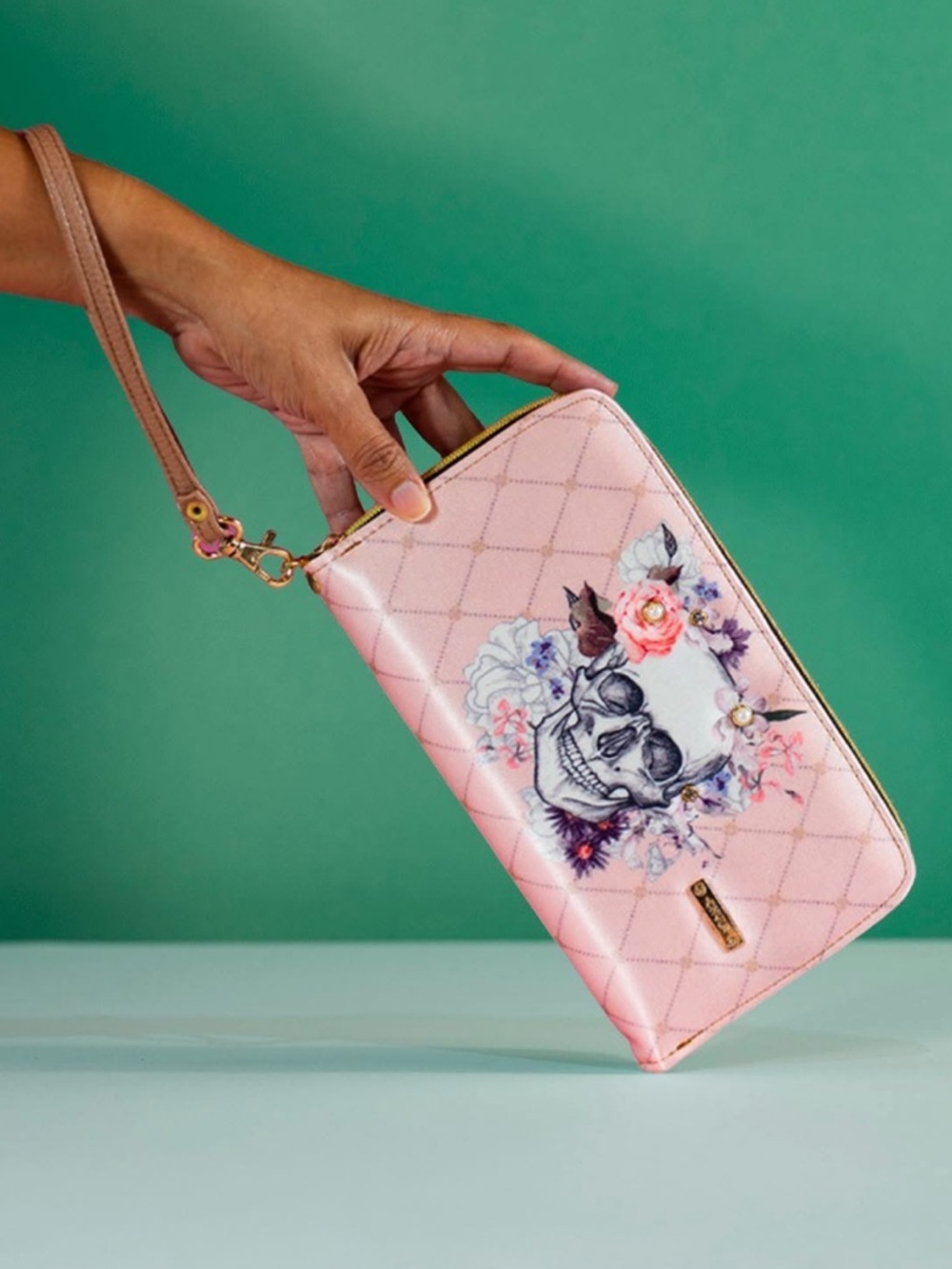 Floral Skull Design Women's Wallet